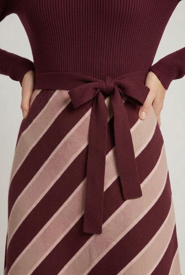 Red | Geo Print High Neck Midi Jumper Dress