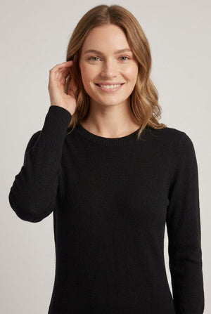 Black | Lace Hem Long Sleeve Midi Jumper Dress