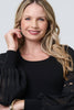 Black | Long Sheer Sleeve Bodycon Knit Dress
