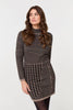 Beige | Printed High Neck Bodycon Mini Dress
