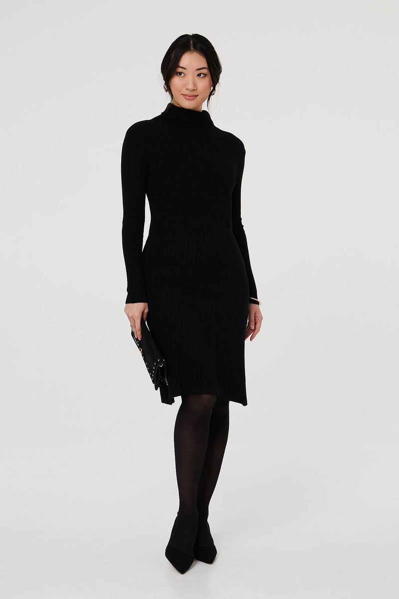Textured Knit Bodycon Midi Dress