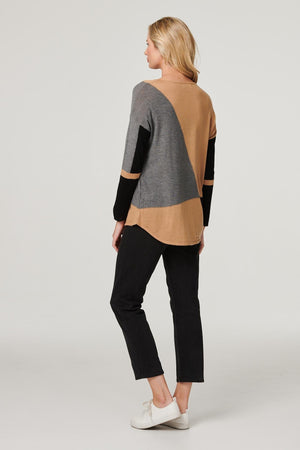 Beige | Boat Neck Relaxed Knit Pullover
