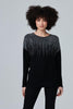Black | Embellished Neckline Knit Top