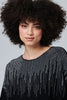 Black | Embellished Neckline Knit Top