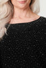 Black | Embellished Long Sleeve Knit Top