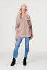 Brown | Embellished Long Sleeve Knit Top