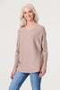 Brown | Embellished Long Sleeve Knit Top