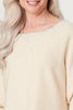 Cream | Embellished Long Sleeve Knit Top