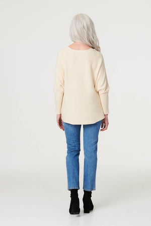 Cream | Embellished Long Sleeve Knit Top