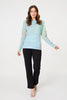 Green | Marble Print Metallic Relaxed Jumper
