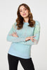 Green | Marble Print Metallic Relaxed Jumper
