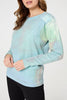 Green | Marble Print Metallic Relaxed Jumper
