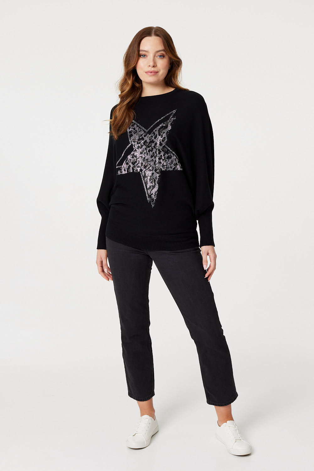 Black | Star Embellished Knit Sweater