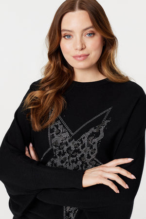 Black | Star Embellished Knit Sweater