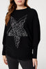 Black | Star Embellished Knit Sweater