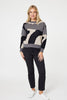 Grey | Printed Metallic Knit Jumper