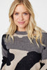 Grey | Printed Metallic Knit Jumper