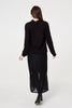 Black | Textured Knit Button Detail Jumper
