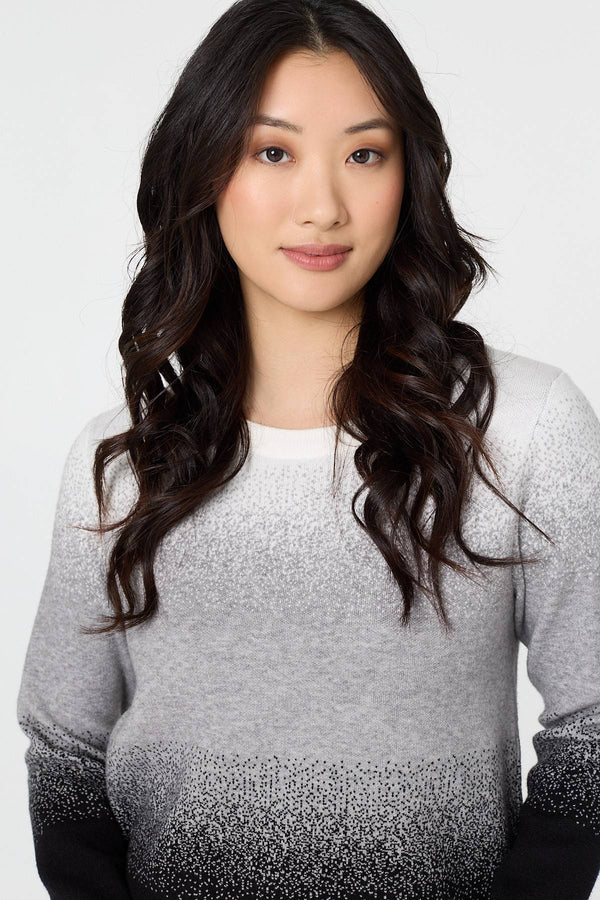 Grey | Ombre Print Long Sleeve Jumper
