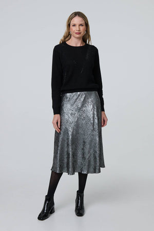 Black | Sparkly Fine Knit Slim Jumper
