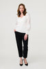 Cream | Floral Lace Puff Sleeve Fitted Knit Top : Model is 5'9