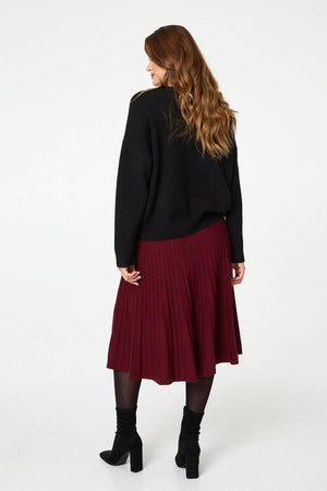 Black | Sequin Bow Detail Drop Shoulder Jumper
