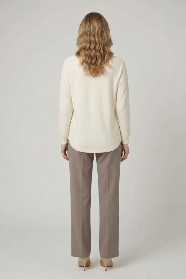 White | Sparkle Leaf Detail Batwing Jumper