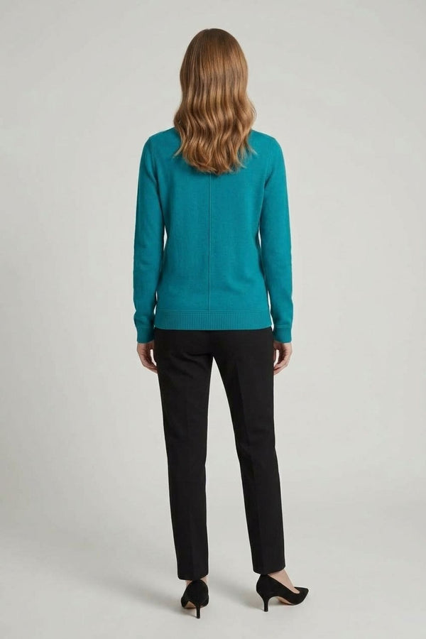 Blue | Slim Fit V-Neck Lightweight Jumper