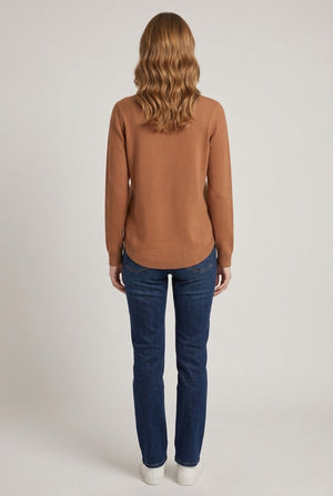 Beige | Diamante Detail Abstract Relaxed Jumper