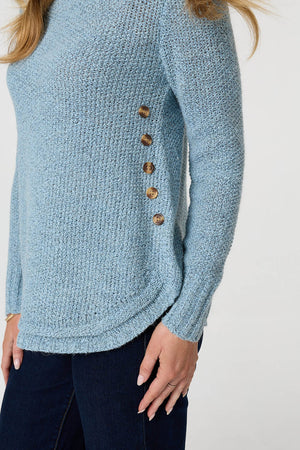 Light Blue | Textured Relaxed Long Sleeve Jumper