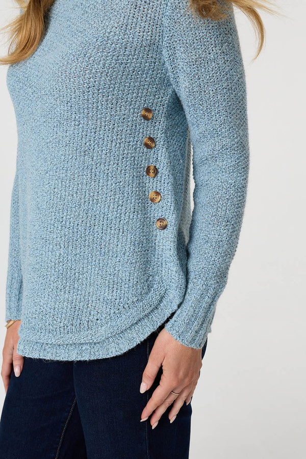 Light Blue | Textured Relaxed Long Sleeve Jumper
