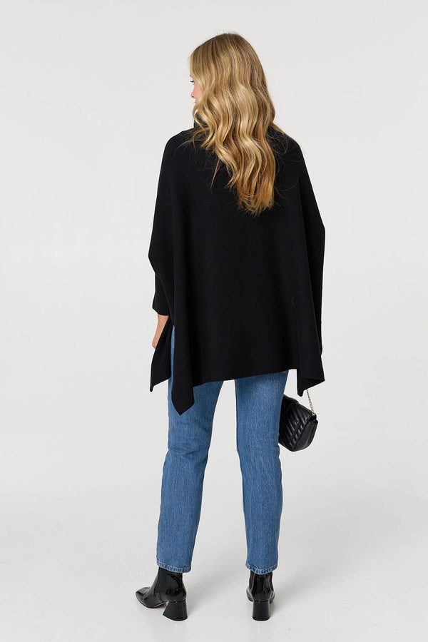 Black | Oversized Roll Neck Pullover