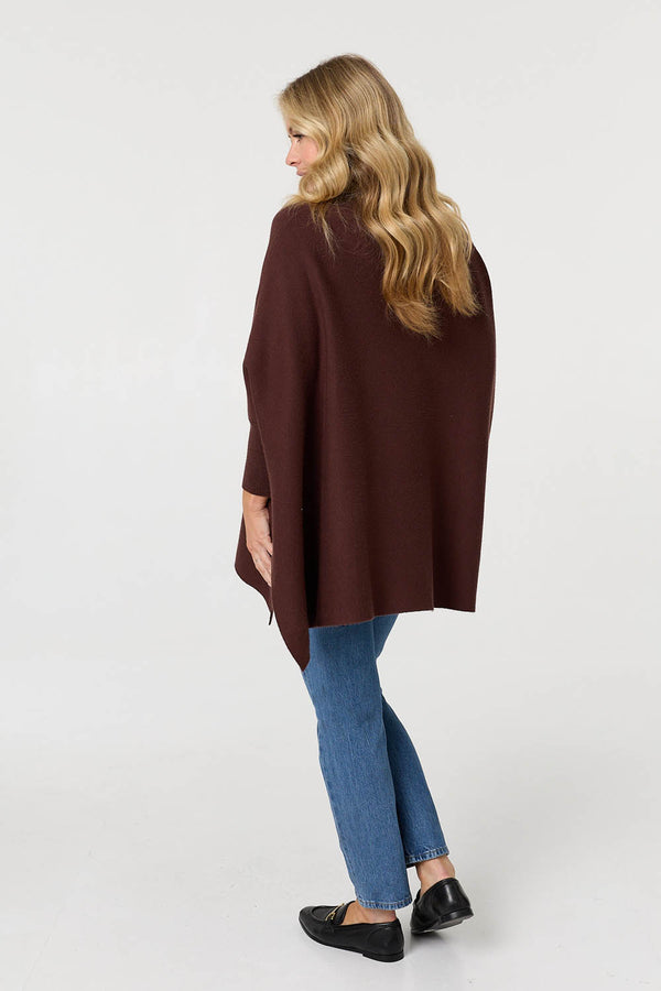 Brown | Oversized Roll Neck Pullover