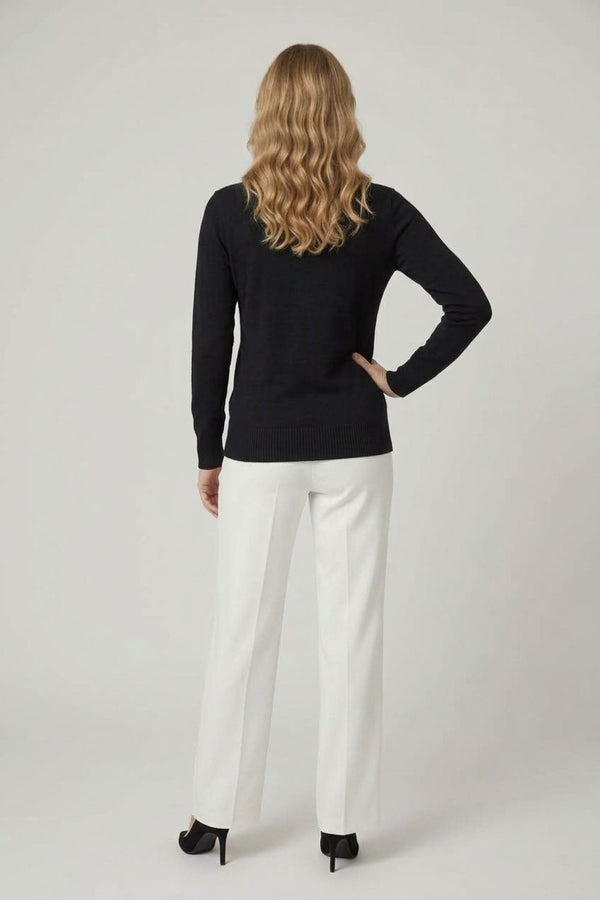 Black | High Neck Long Sleeve Slim Fit Top