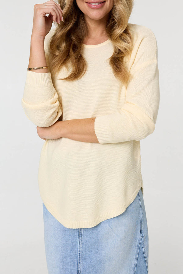 Yellow | Textured Batwing Long Sleeve Jumper