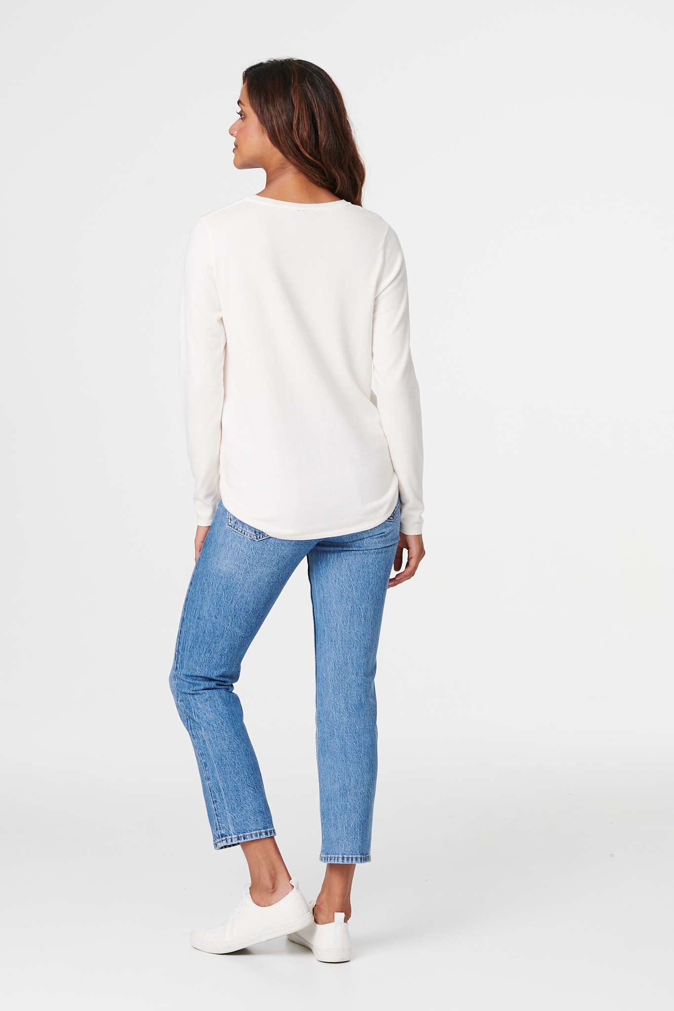 Ivory | Long Sleeve Knit Pullover