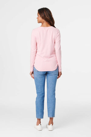 Pink | Long Sleeve Knit Pullover