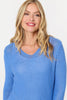 Blue | Mesh Texture 3/4 Sleeve Relaxed Top
