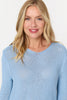 Light Blue | Mesh Texture 3/4 Sleeve Relaxed Top
