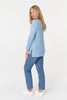 Light Blue | Mesh Texture 3/4 Sleeve Relaxed Top
