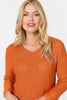 Orange | Mesh Texture 3/4 Sleeve Relaxed Top
