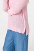 Pink | Mesh Texture 3/4 Sleeve Relaxed Top
