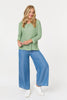Sage | Mesh Texture 3/4 Sleeve Relaxed Top
