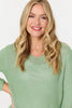 Sage | Mesh Texture 3/4 Sleeve Relaxed Top

