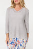 Silver | Mesh Texture 3/4 Sleeve Relaxed Top
