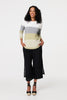 Sage | Colour Block Textured Curve Hem Jumper