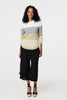 Sage | Colour Block Textured Curve Hem Jumper
