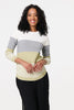 Sage | Colour Block Textured Curve Hem Jumper