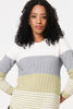 Sage | Colour Block Textured Curve Hem Jumper