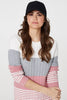 Pink | Colour Block Textured Curve Hem Jumper
